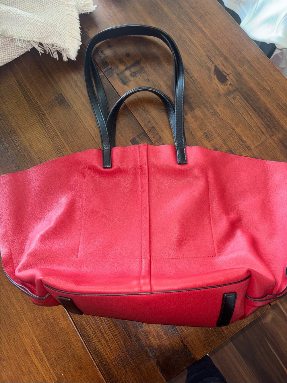 All Saints Soft Red Leather Tote - Picture 2 of 6